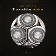Cabezal rotativo de tres cuchillas de la afeitadora ClearShave Pro