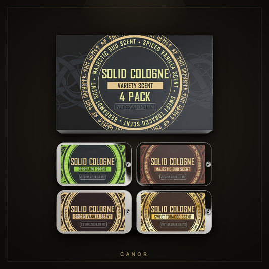 Colonia sólida para hombre AromaCase set 1: bergamota, oud, vainilla y tabaco