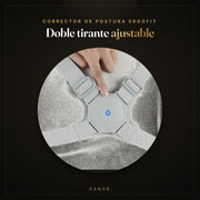 Detalle del doble tirante ajustable del corrector de postura ErgoFit