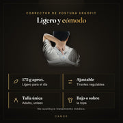 Corrector de postura ErgoFit: ligero, ajustable y talla única