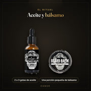 Aceite y bálsamo para barba del Kit Maestro